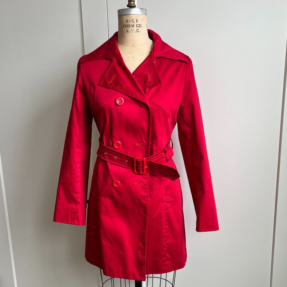 Max Mara Red Trench Coat, L
